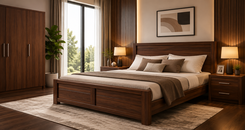 Elegant Wooden Double Beds